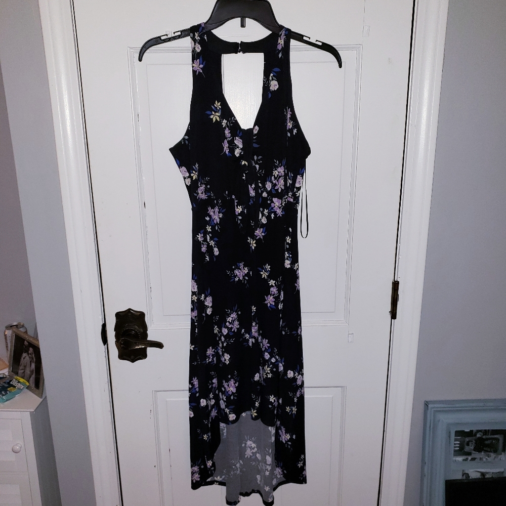 Dress Black Flowers S